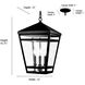 Seager 3 Light 12 inch Textured Black Outdoor Hanging Lantern